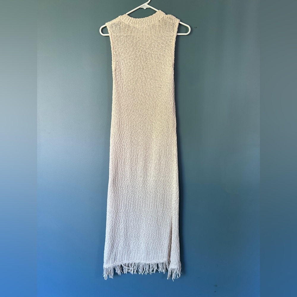 Anthropologie knit Sleeveless Knit midi Dress cream xs - Picture 6 of 8